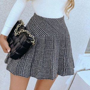 Pleated Plaid Print mini Skirt